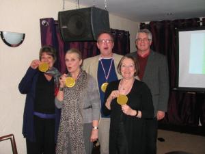 Winners of the Chocolate Quiz show off their medals